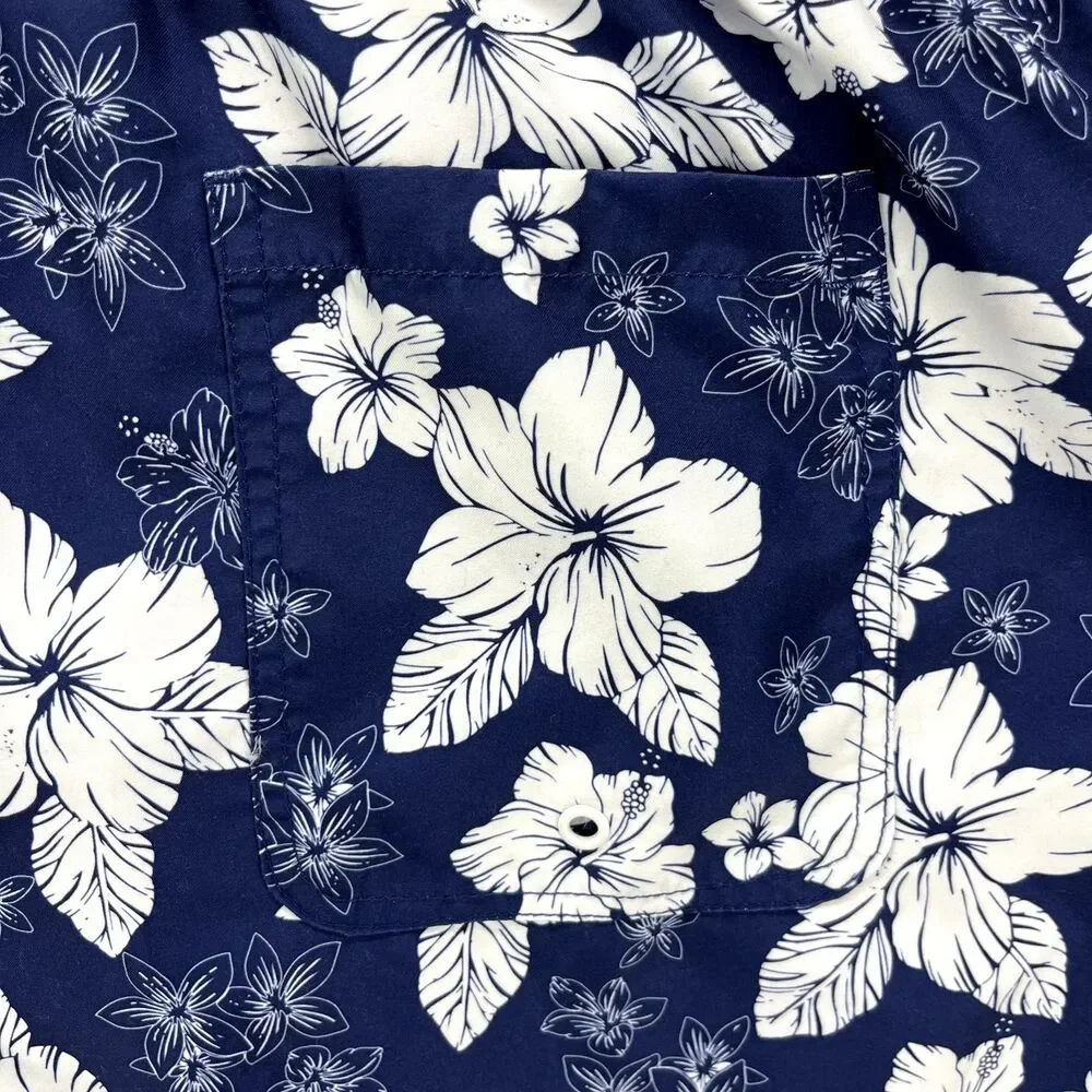 Amazon Essentials Board Swim Shorts Mens XXL Blue‎ White Floral Tropical Print